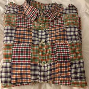 Vintage J. Crew Multicolor Plaid Casual Button Down Shirt